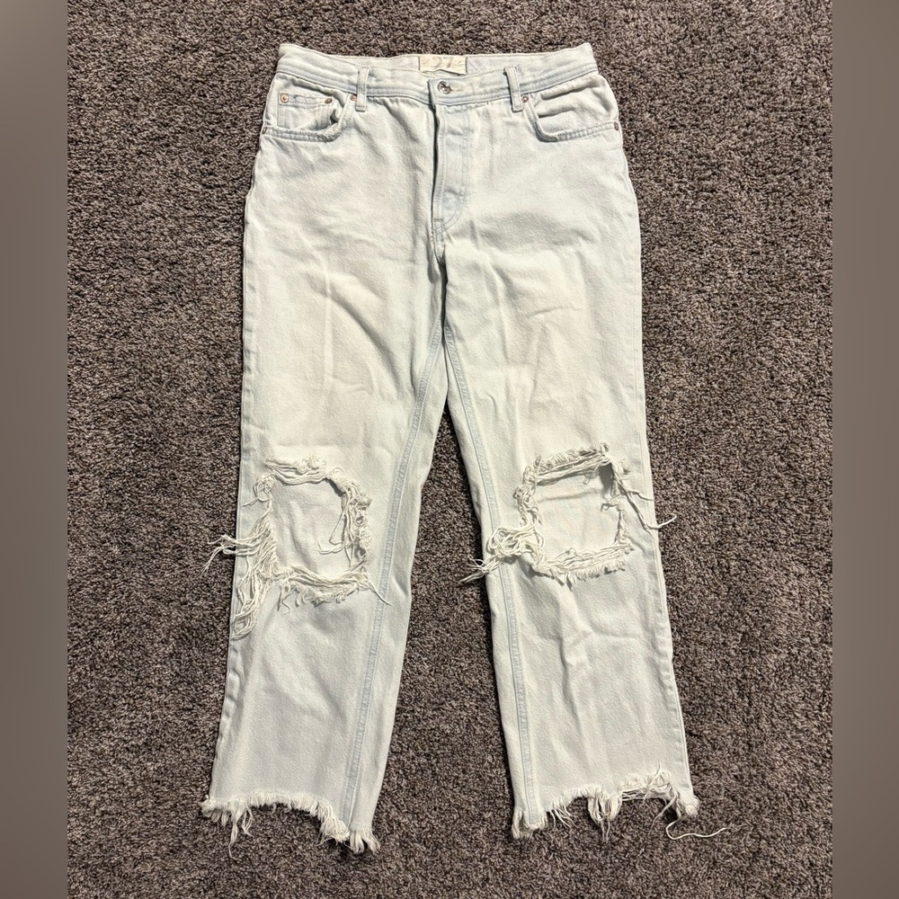 Free People “Maggie Mid-Rise” Distressed Jeans